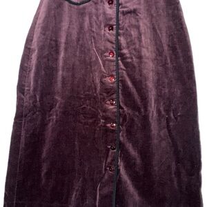 That’s Me Vintage Velvet Burgundy Skirt